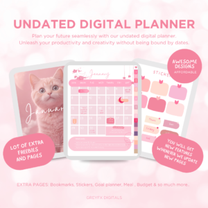 Undated monthly planner template