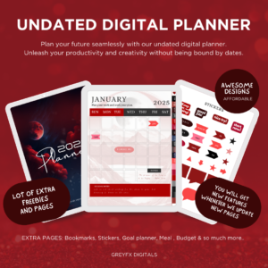Printable digital planner template